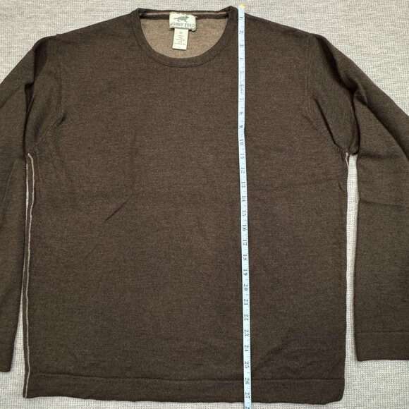 Horny Toad Mens XL Merino Wool Brown Sweater Striped Sides Pullover Long Sleeve - Picture 8 of 11